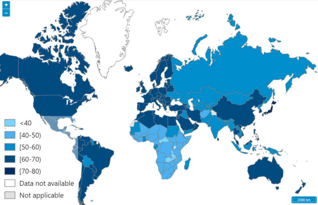 2000年の健康寿命マップ